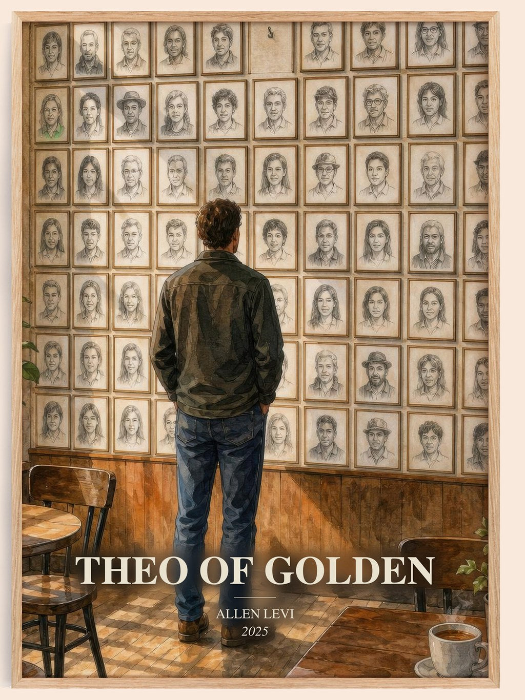 Theo of Golden watercolour book poster by Allen Levi – framed literary art print