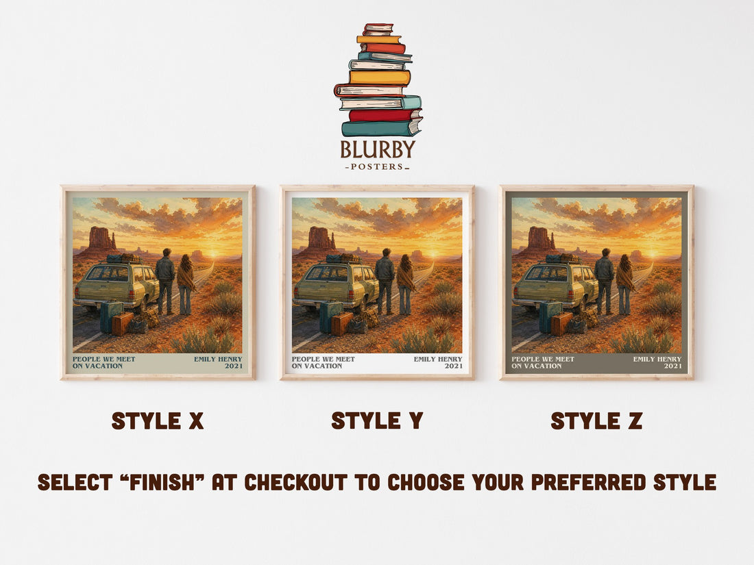 People We Meet on Vacation literary print in frame leaning in hallway – romance wall art (mockup)