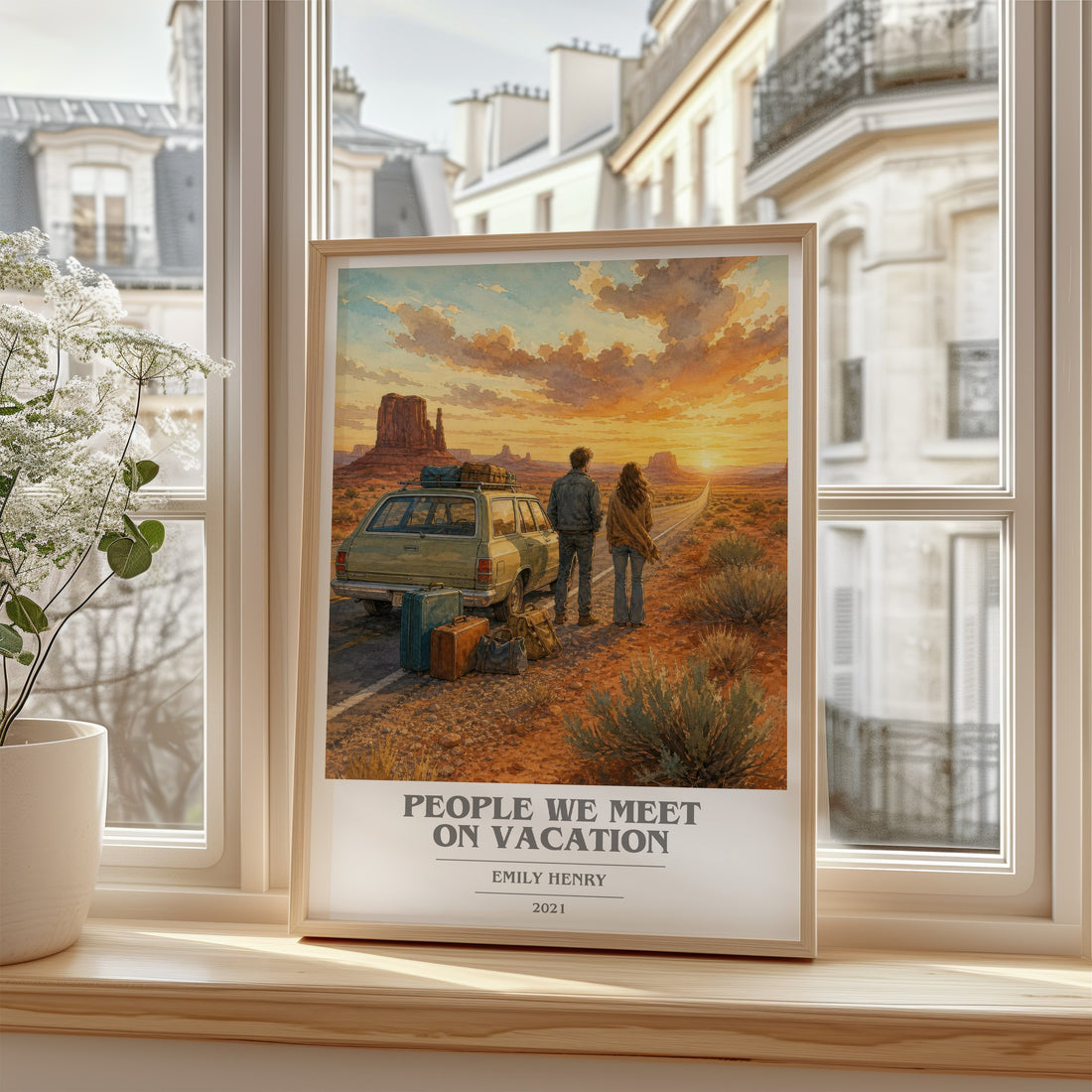 People We Meet on Vacation book cover poster colour and style options – Emily Henry book art