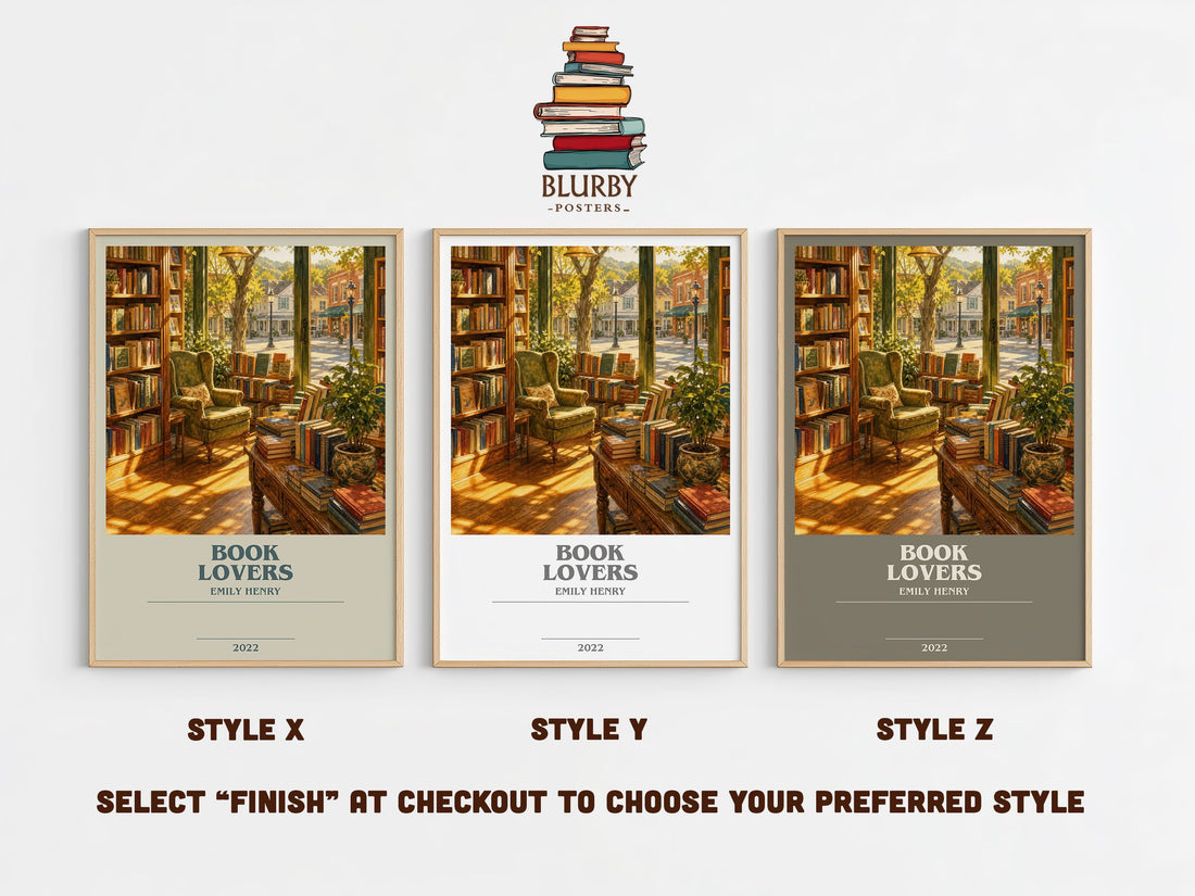 Book Lovers bookish print in frame leaning in hallway – romance wall art (mockup)