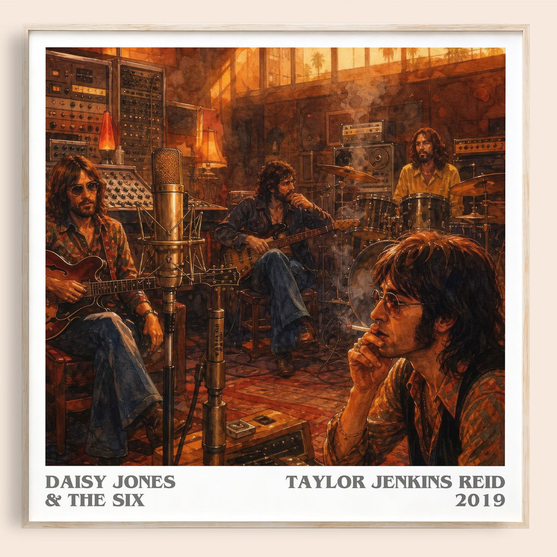 Daisy Jones & The Six literary book poster by Taylor Jenkins Reid – framed literary art print
