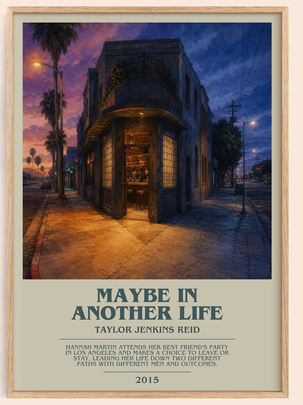Maybe in Another Life Bookish Wall Art by Taylor Jenkins Reid – framed poster