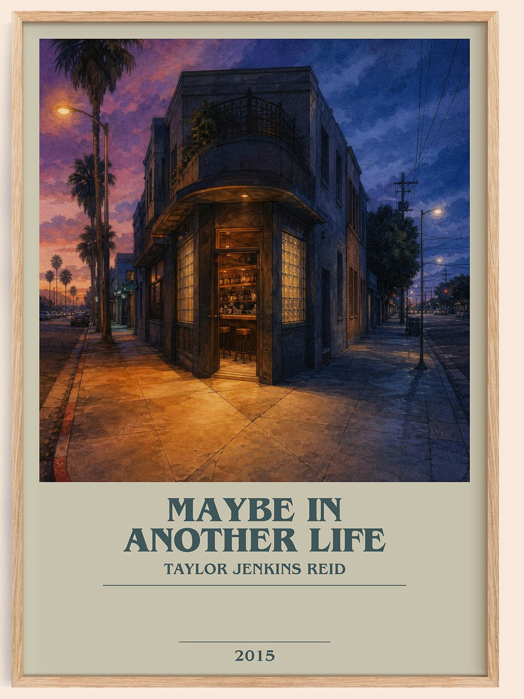 Maybe in Another Life bookish book poster by Taylor Jenkins Reid – framed literary art print