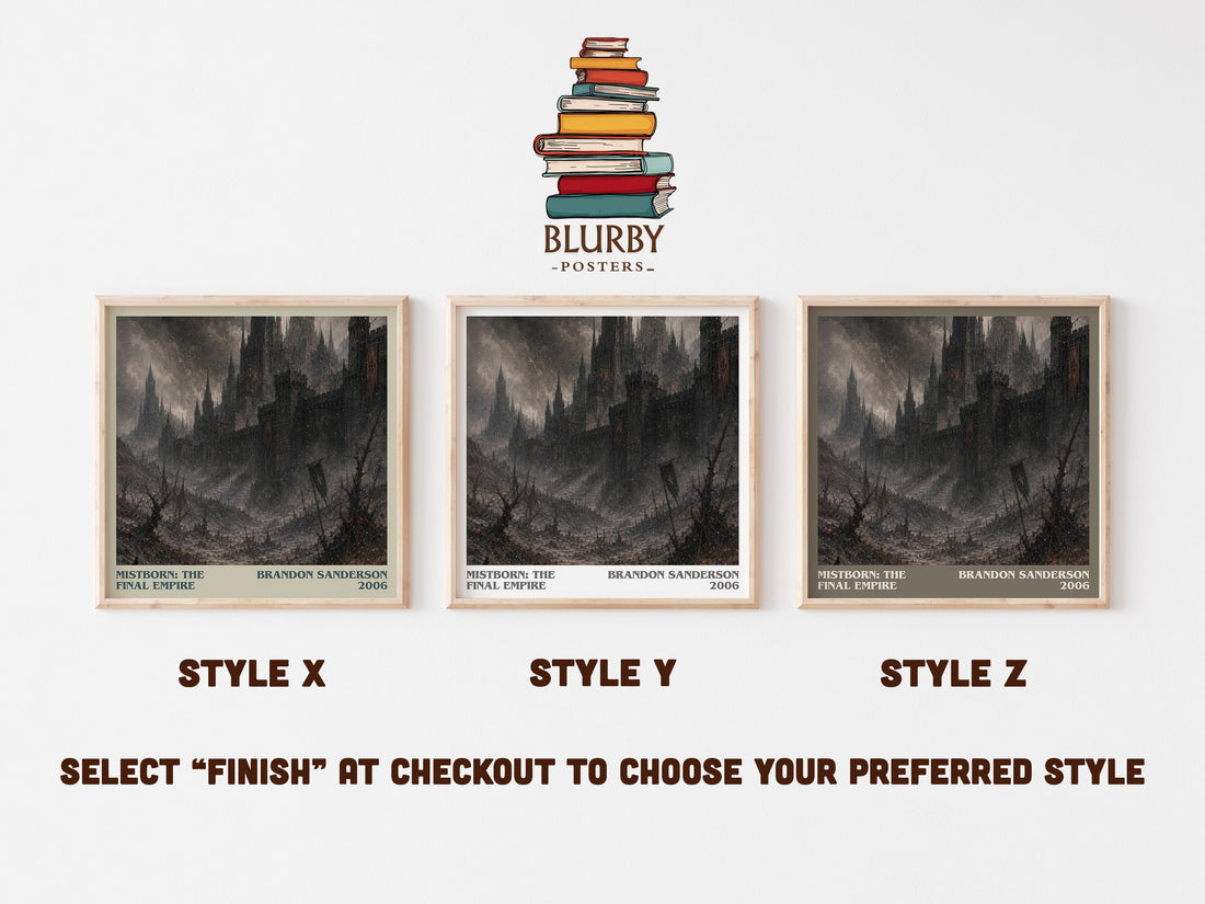 Mistborn: The Final Empire literary print in frame leaning in hallway – fantasy wall art (mockup)