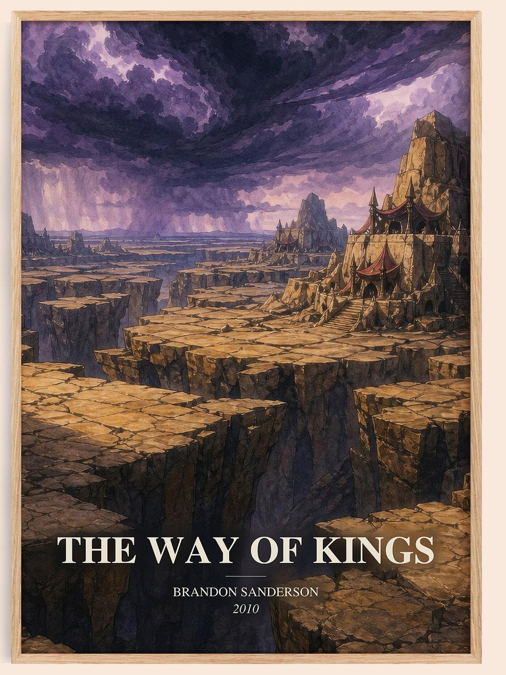 The Way of Kings watercolour book poster by Brandon Sanderson – framed literary art print