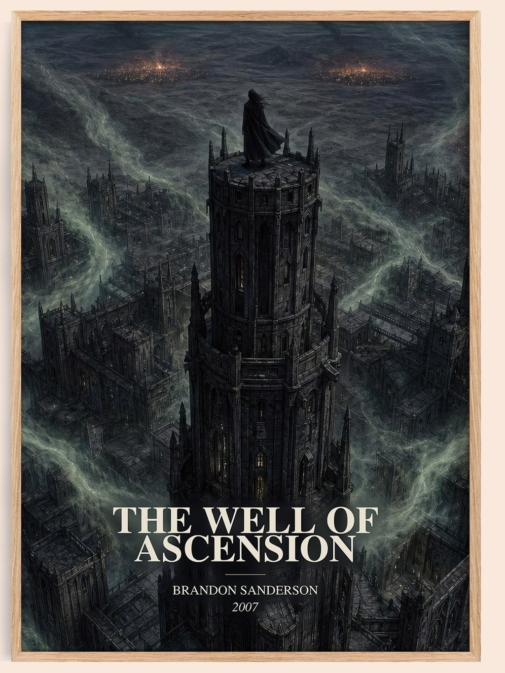 The Well of Ascension watercolour book poster by Brandon Sanderson – framed literary art print