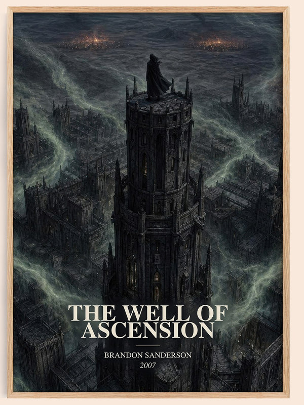 The Well of Ascension watercolour book poster by Brandon Sanderson – framed literary art print