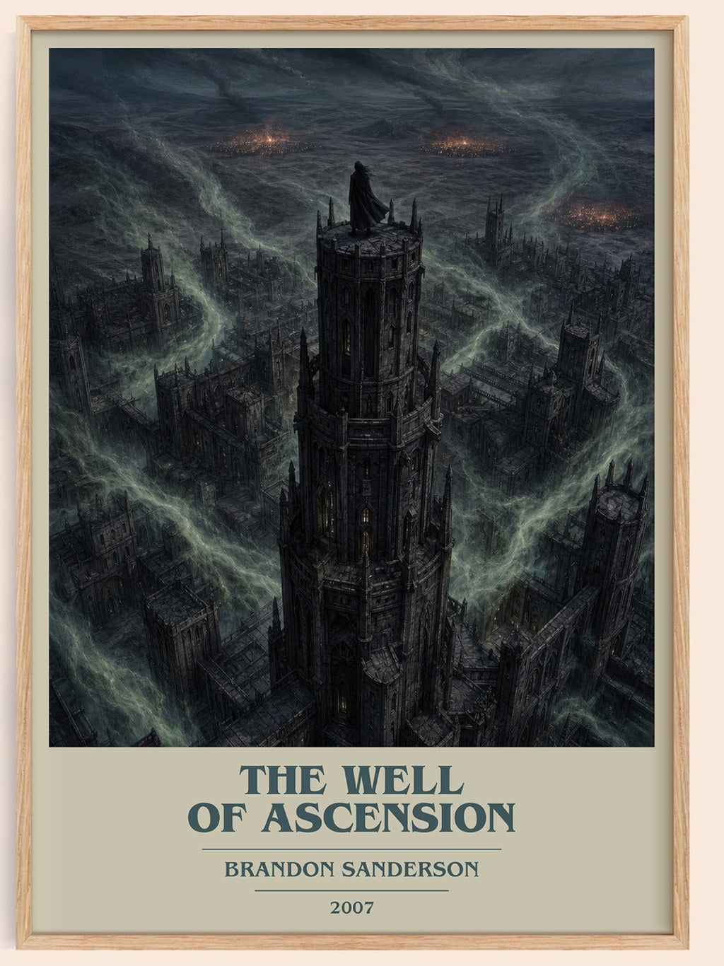 The Well of Ascension book cover book poster by Brandon Sanderson – framed literary art print