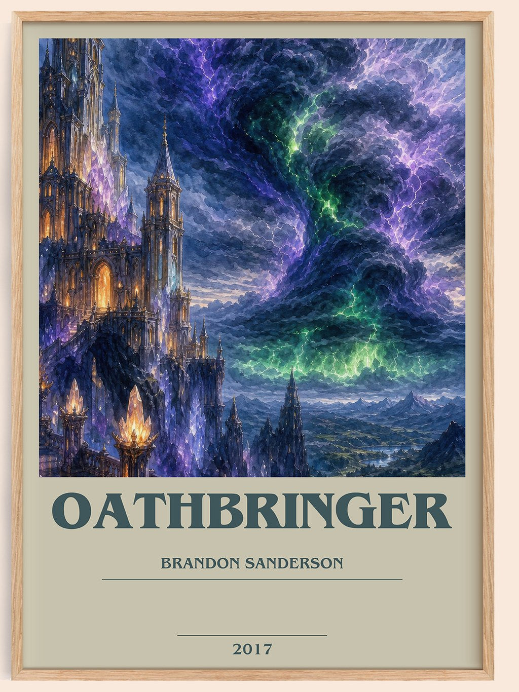 Oathbringer bookish book poster by Brandon Sanderson – framed literary art print
