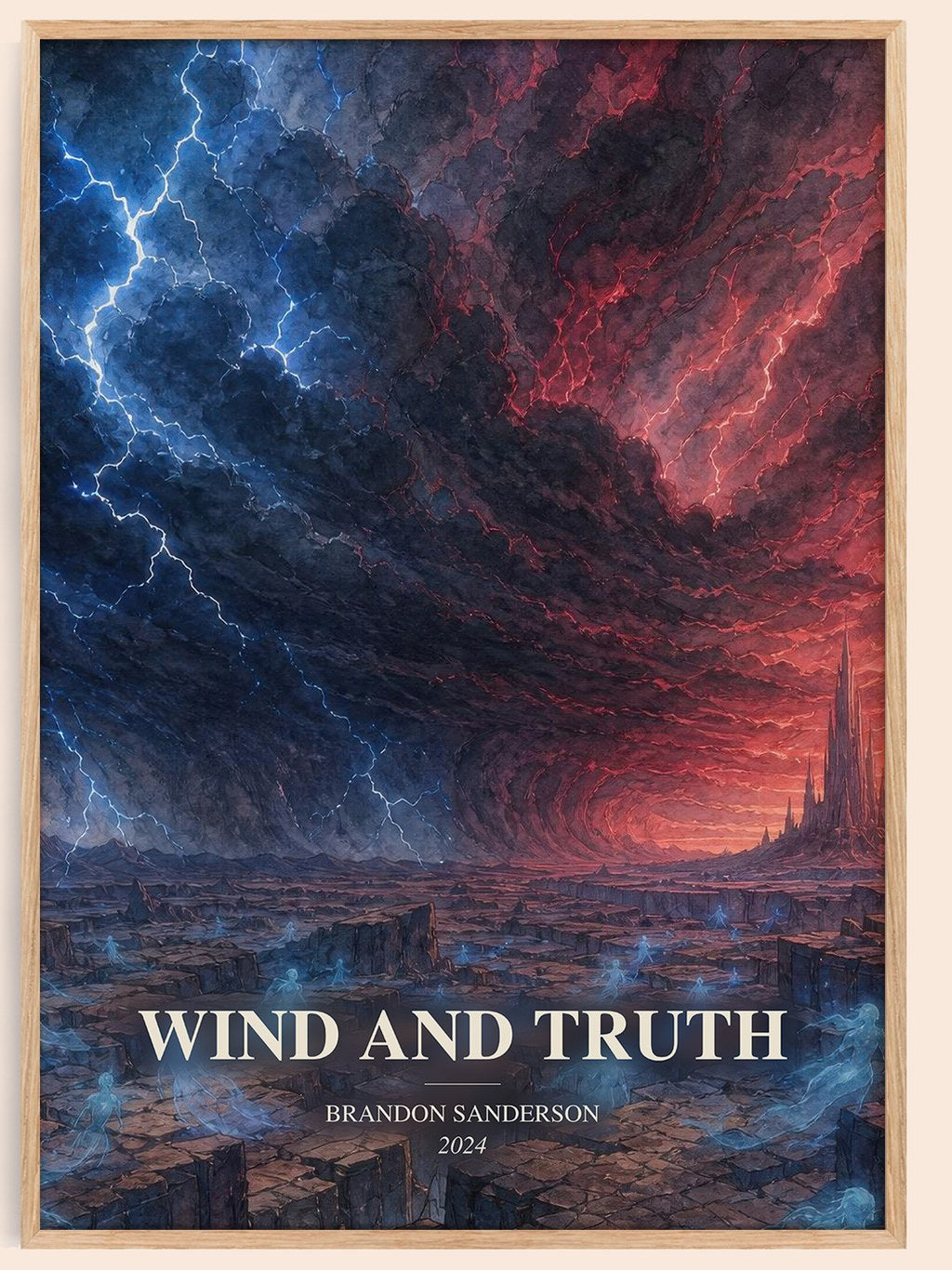 Wind and Truth watercolour book poster by Brandon Sanderson – framed literary art print