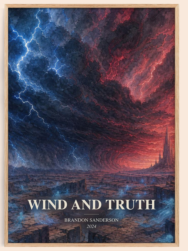 Wind and Truth watercolour book poster by Brandon Sanderson – framed literary art print