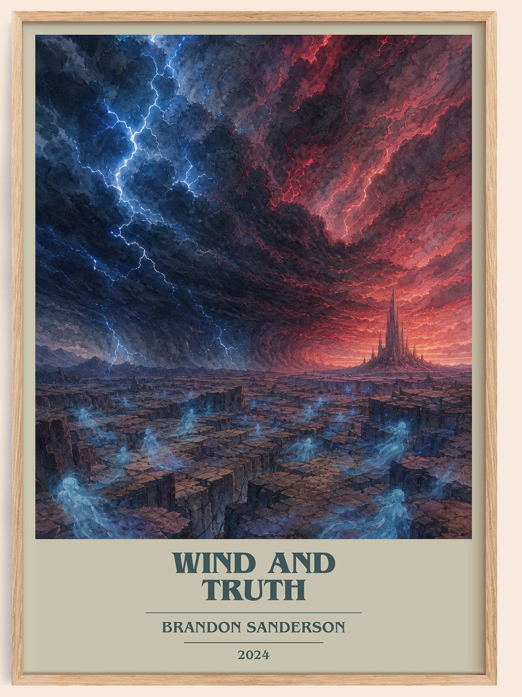 Wind and Truth book cover book poster by Brandon Sanderson – framed literary art print