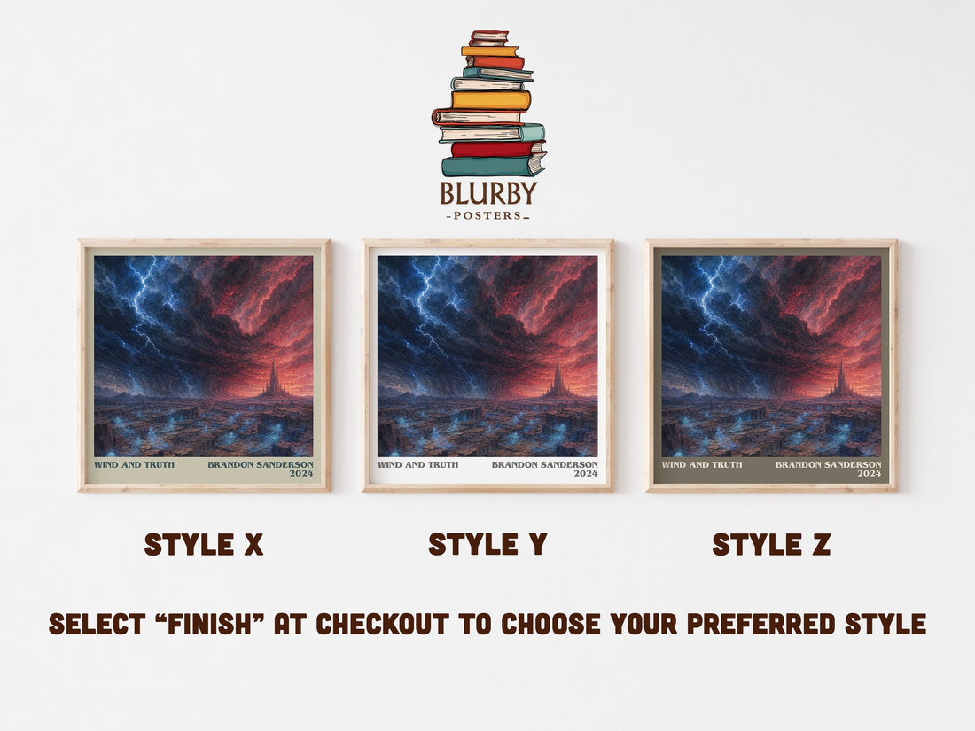 Wind and Truth literary print in frame leaning in hallway – fantasy wall art (mockup)