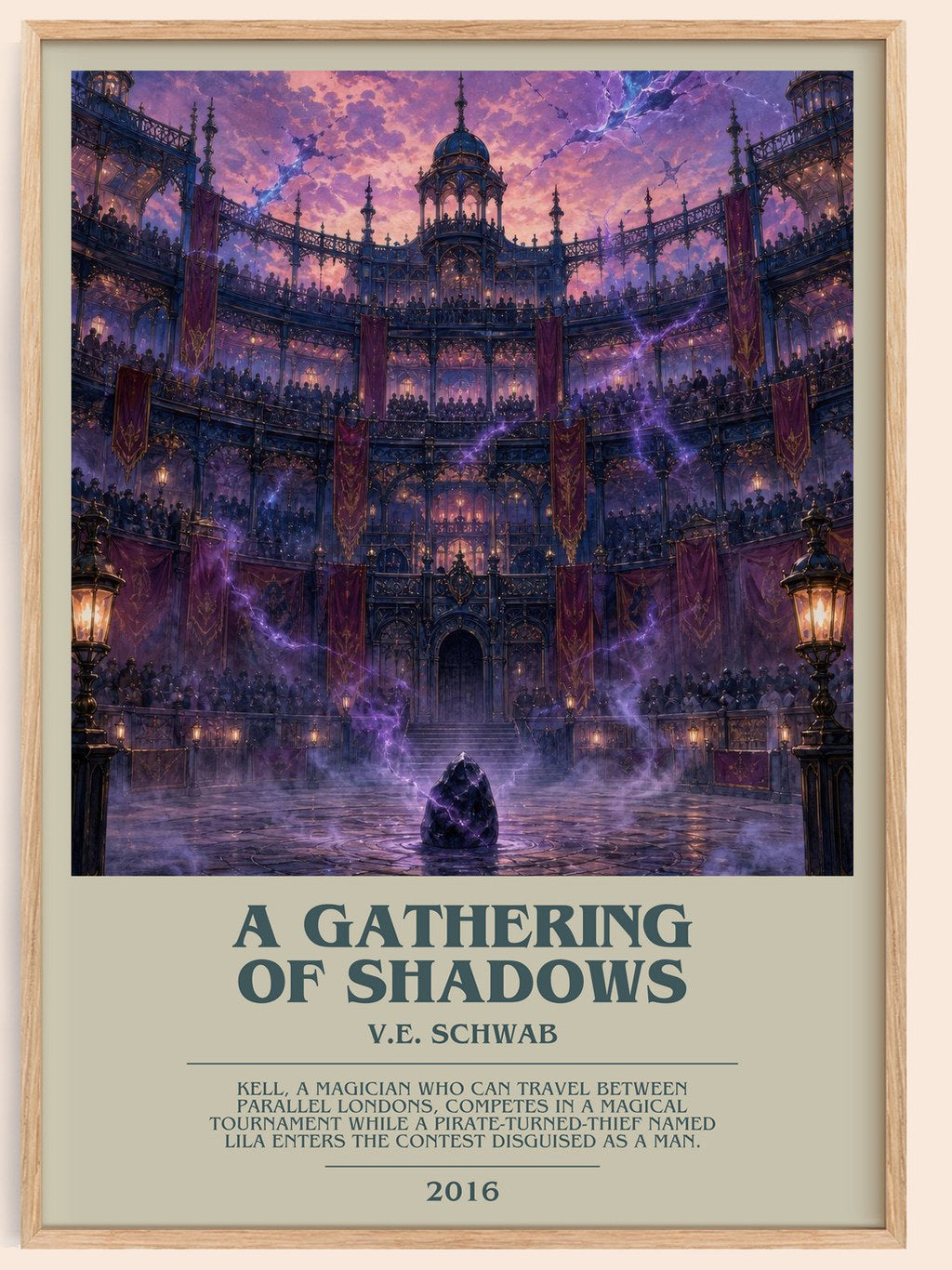 A Gathering of Shadows Bookish Wall Art by V.E. Schwab – framed poster