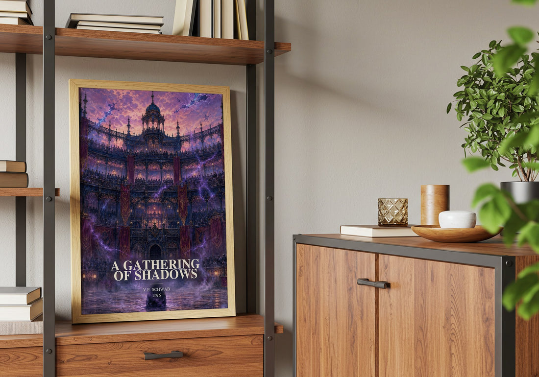A Gathering of Shadows book watercolour illustration paper finish options – matte satin gloss
