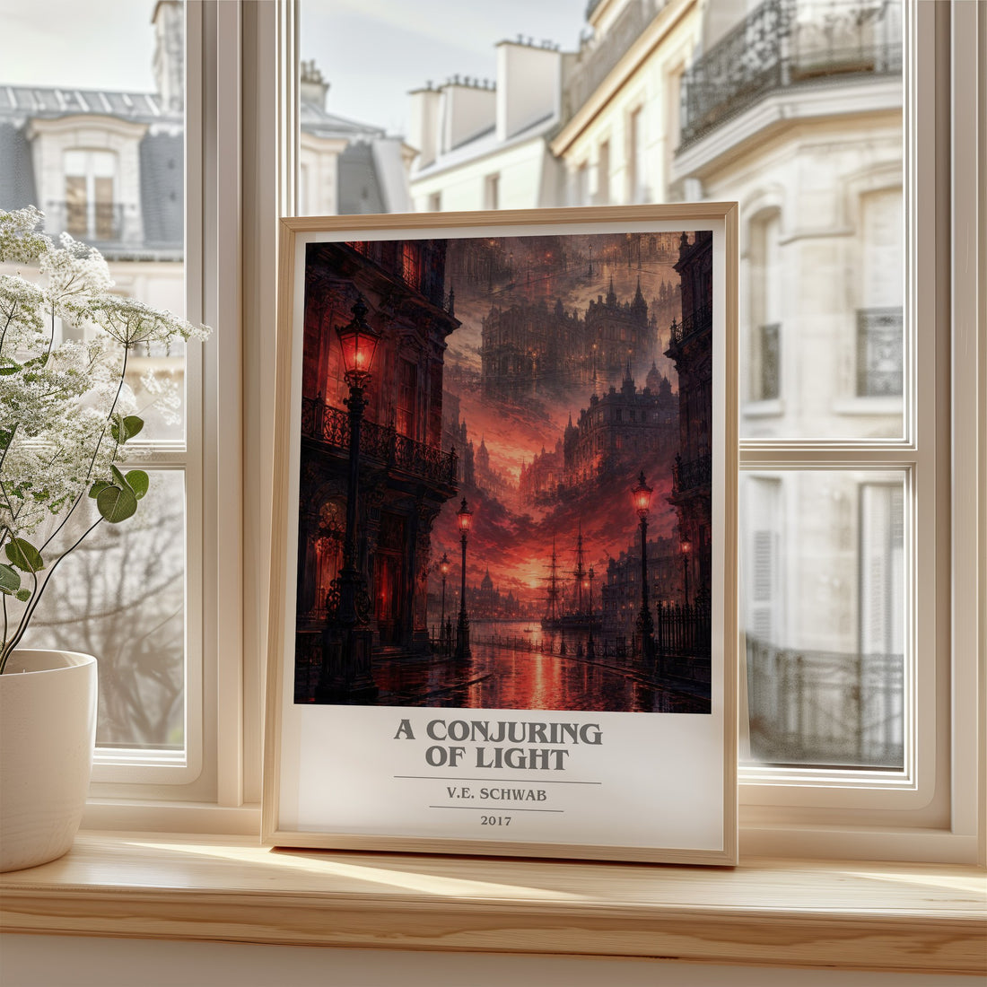 A Conjuring of Light book cover poster colour and style options – V.E. Schwab book art