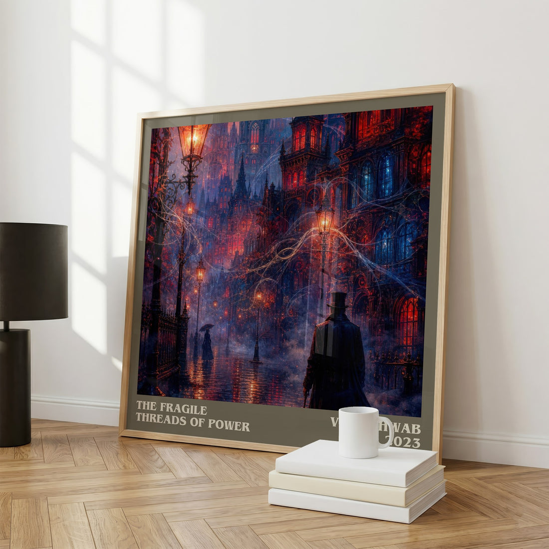 The Fragile Threads of Power literary print framed by window – literary home decor