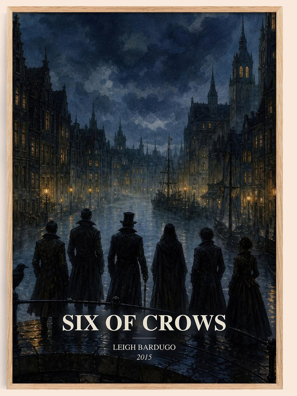 Six of Crows watercolour book poster by Leigh Bardugo – framed literary art print