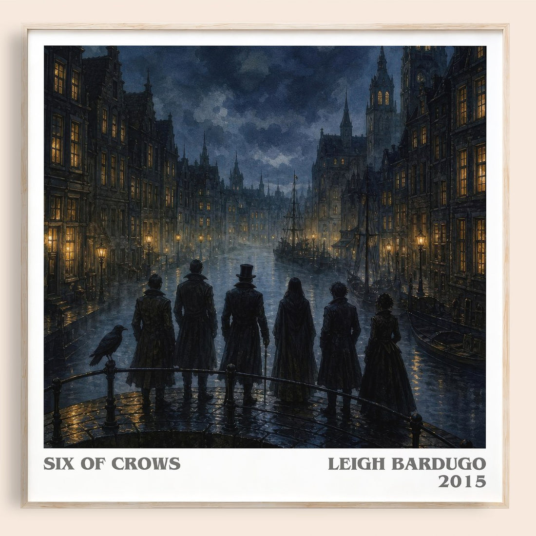 Six of Crows literary book poster by Leigh Bardugo – framed literary art print