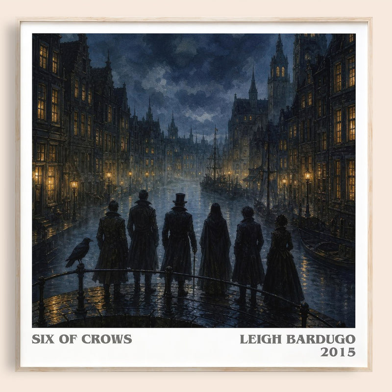 Six of Crows literary book poster by Leigh Bardugo – framed literary art print