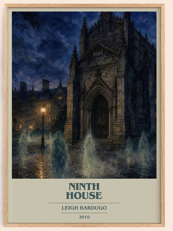 Ninth House book cover book poster by Leigh Bardugo – framed literary art print