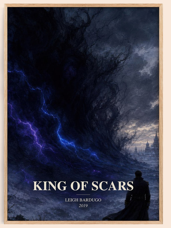 King of Scars watercolour book poster by Leigh Bardugo – framed literary art print