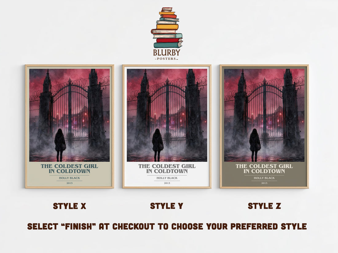The Coldest Girl in Coldtown book cover print in frame leaning in hallway – young adult wall art (mockup)
