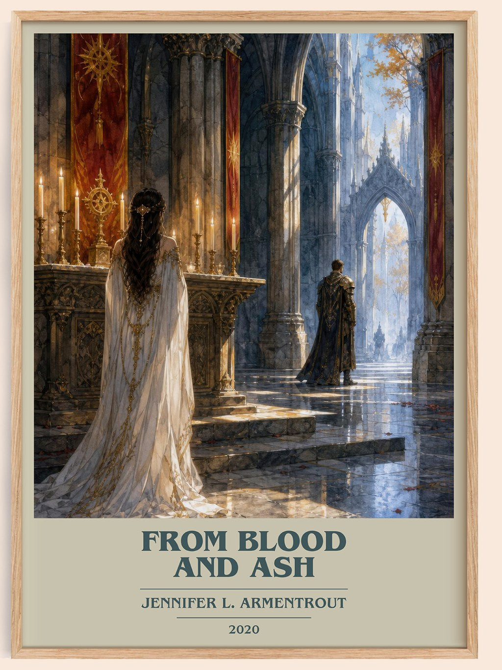 From Blood and Ash book cover book poster by Jennifer L. Armentrout – framed literary art print