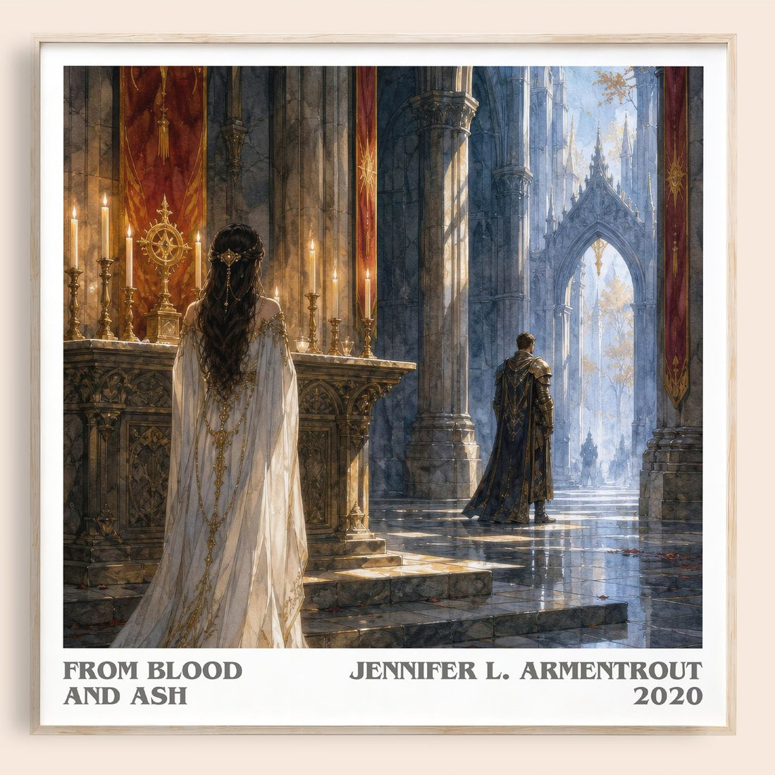 From Blood and Ash literary book poster by Jennifer L. Armentrout – framed literary art print