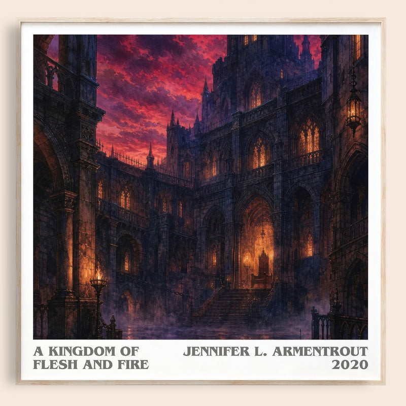 A Kingdom of Flesh and Fire literary book poster by Jennifer L. Armentrout – framed literary art print