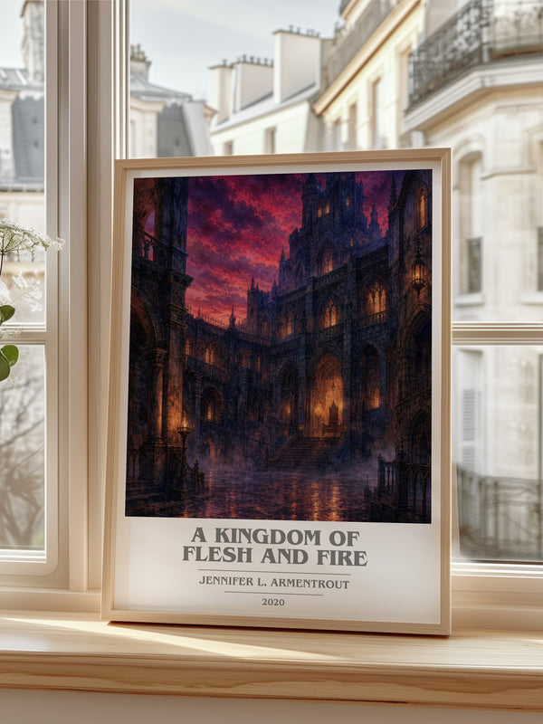 A Kingdom of Flesh and Fire book cover poster colour and style options – Jennifer L. Armentrout book art