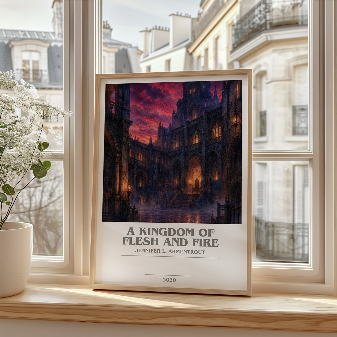 A Kingdom of Flesh and Fire bookish poster colour and style options – Jennifer L. Armentrout book art