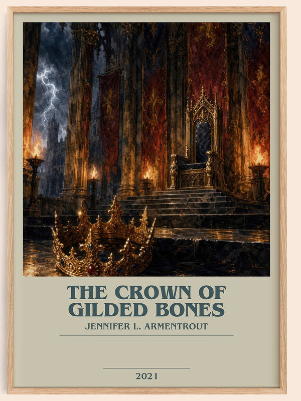 The Crown of Gilded Bones bookish book poster by Jennifer L. Armentrout – framed literary art print