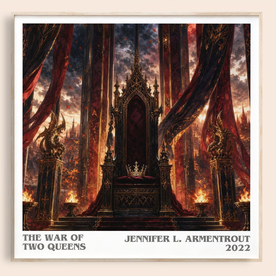 The War of Two Queens literary book poster by Jennifer L. Armentrout – framed literary art print