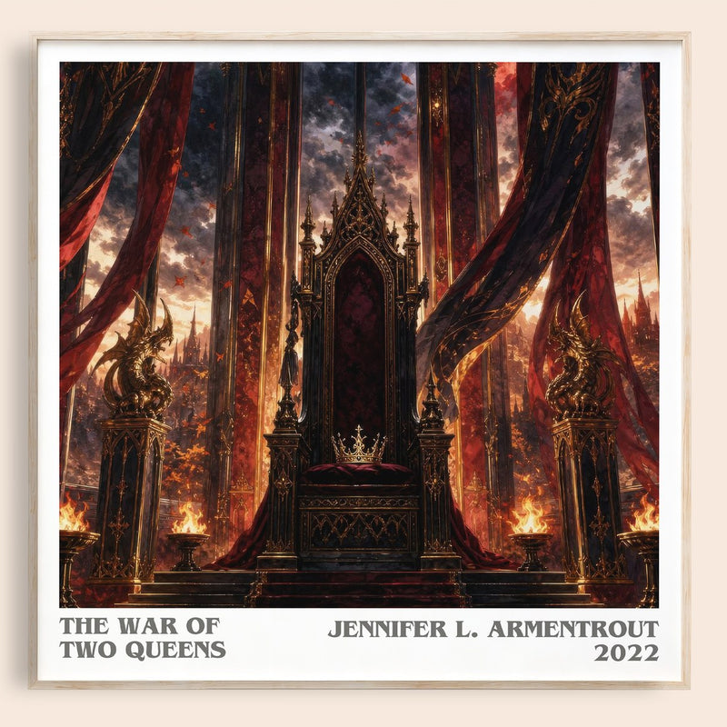 The War of Two Queens literary book poster by Jennifer L. Armentrout – framed literary art print