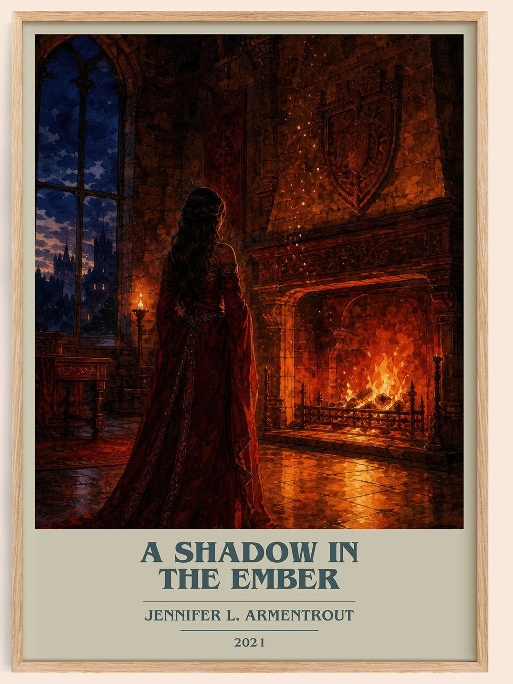 A Shadow in the Ember book cover book poster by Jennifer L. Armentrout – framed literary art print