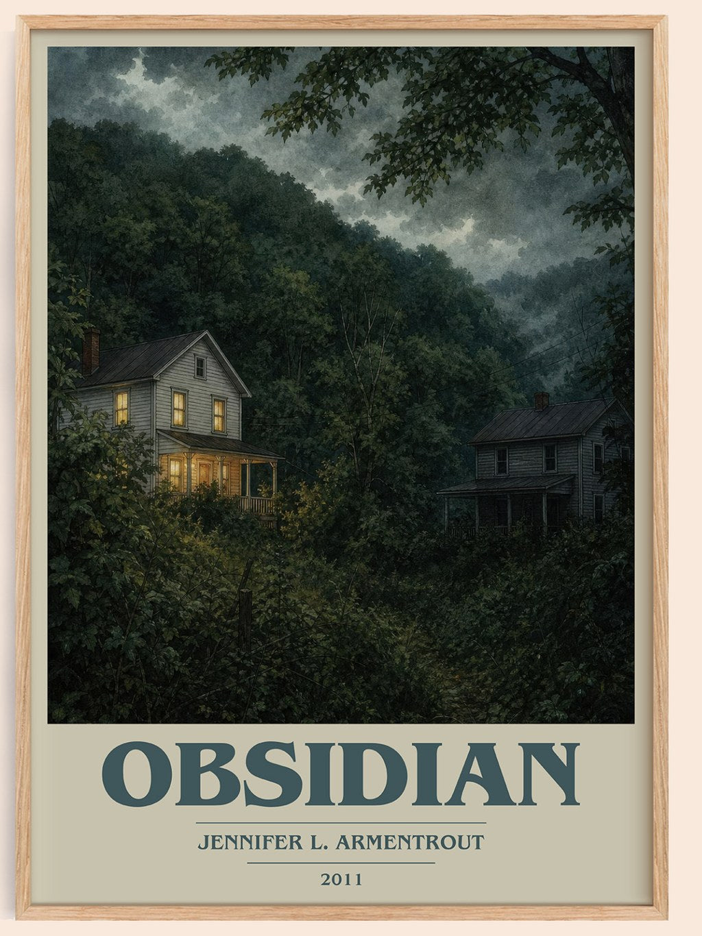 Obsidian book cover book poster by Jennifer L. Armentrout – framed literary art print