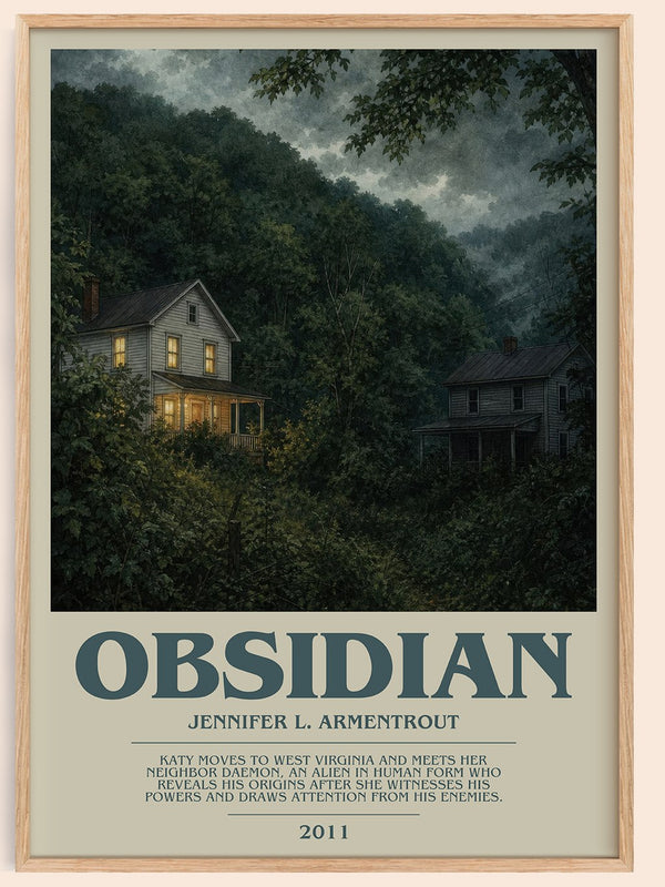 Obsidian bookish book poster by Jennifer L. Armentrout – framed literary art print