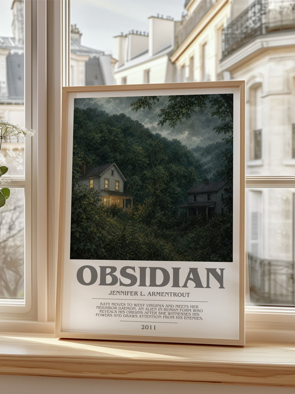 Obsidian bookish poster colour and style options – Jennifer L. Armentrout book art