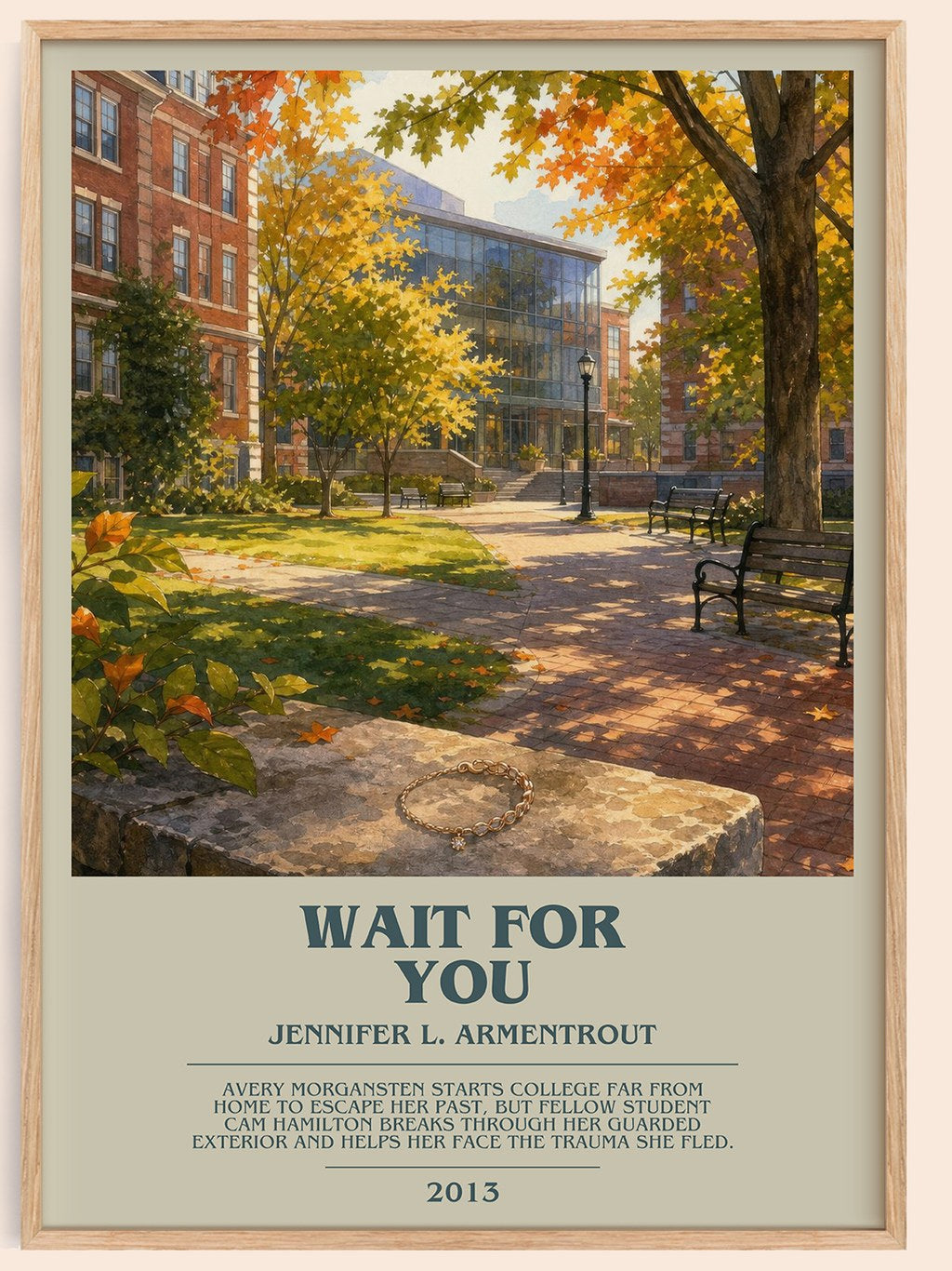 Wait for You bookish book poster by Jennifer L. Armentrout – framed literary art print