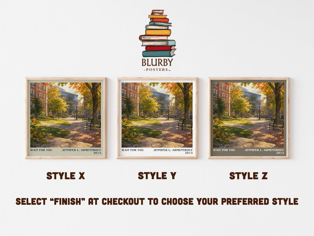 Wait for You literary print in frame leaning in hallway – romance wall art (mockup)