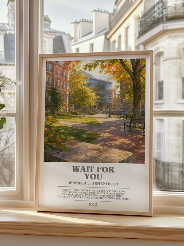 Wait for You bookish poster colour and style options – Jennifer L. Armentrout book art