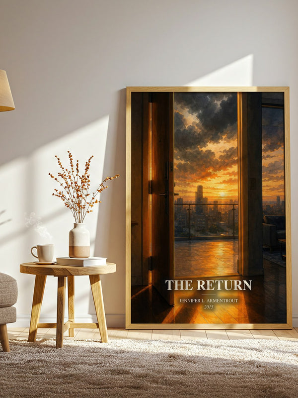 The Return watercolour print in frame leaning in hallway – fantasy wall art