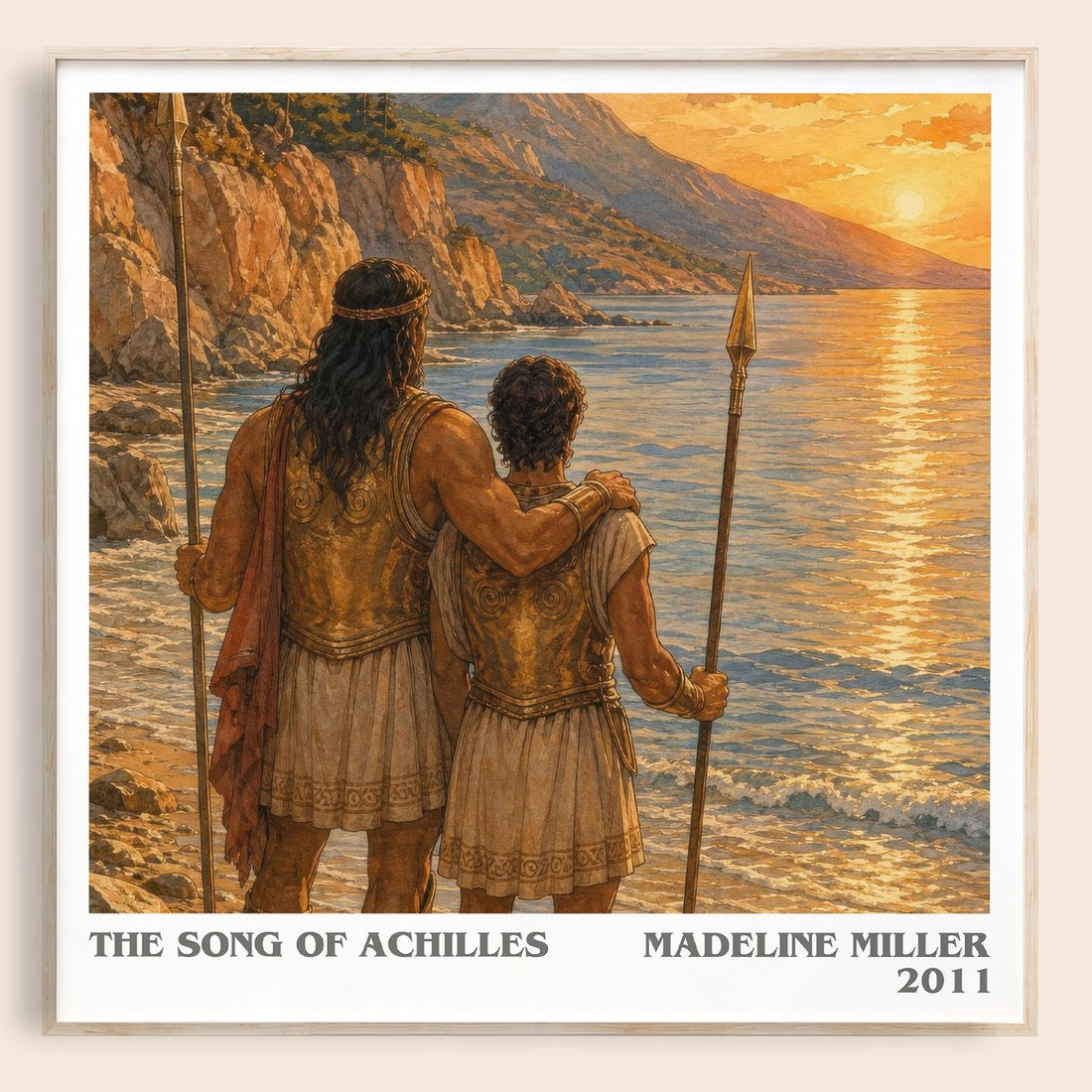 The Song of Achilles literary book poster by Madeline Miller – framed literary art print