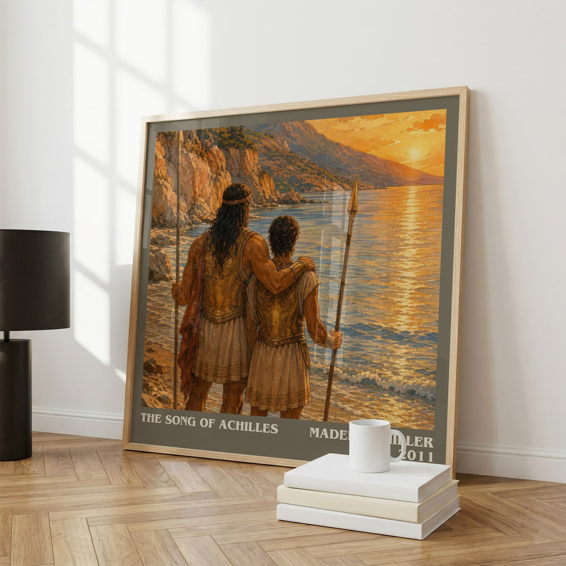 The Song of Achilles literary print framed by window – literary home decor