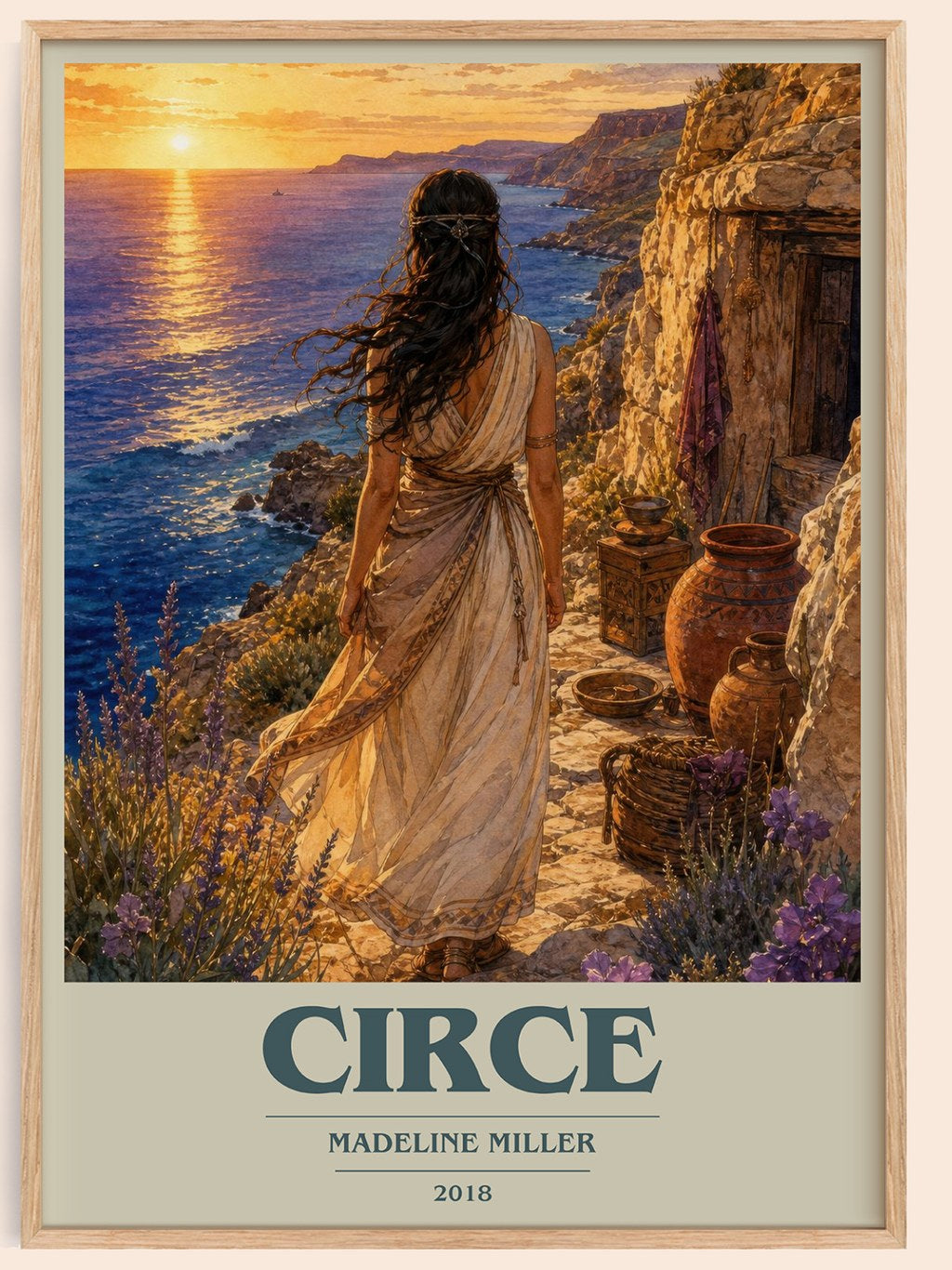 Circe book cover book poster by Madeline Miller – framed literary art print