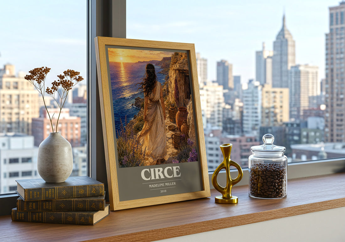 Circe book cover print framed by window – literary home decor