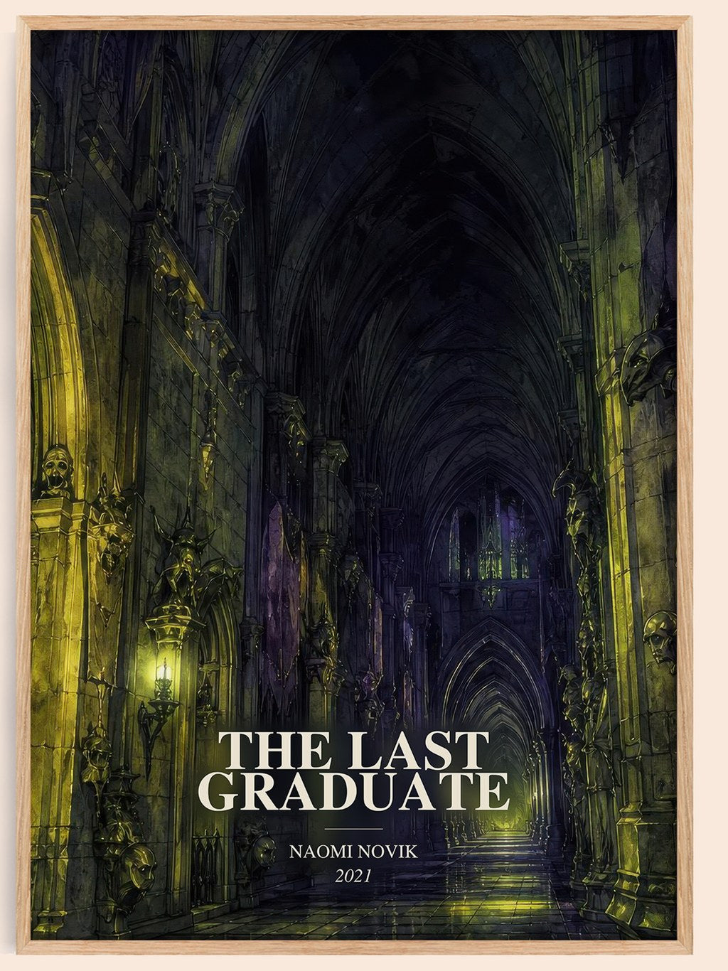 The Last Graduate watercolour book poster by Naomi Novik – framed literary art print