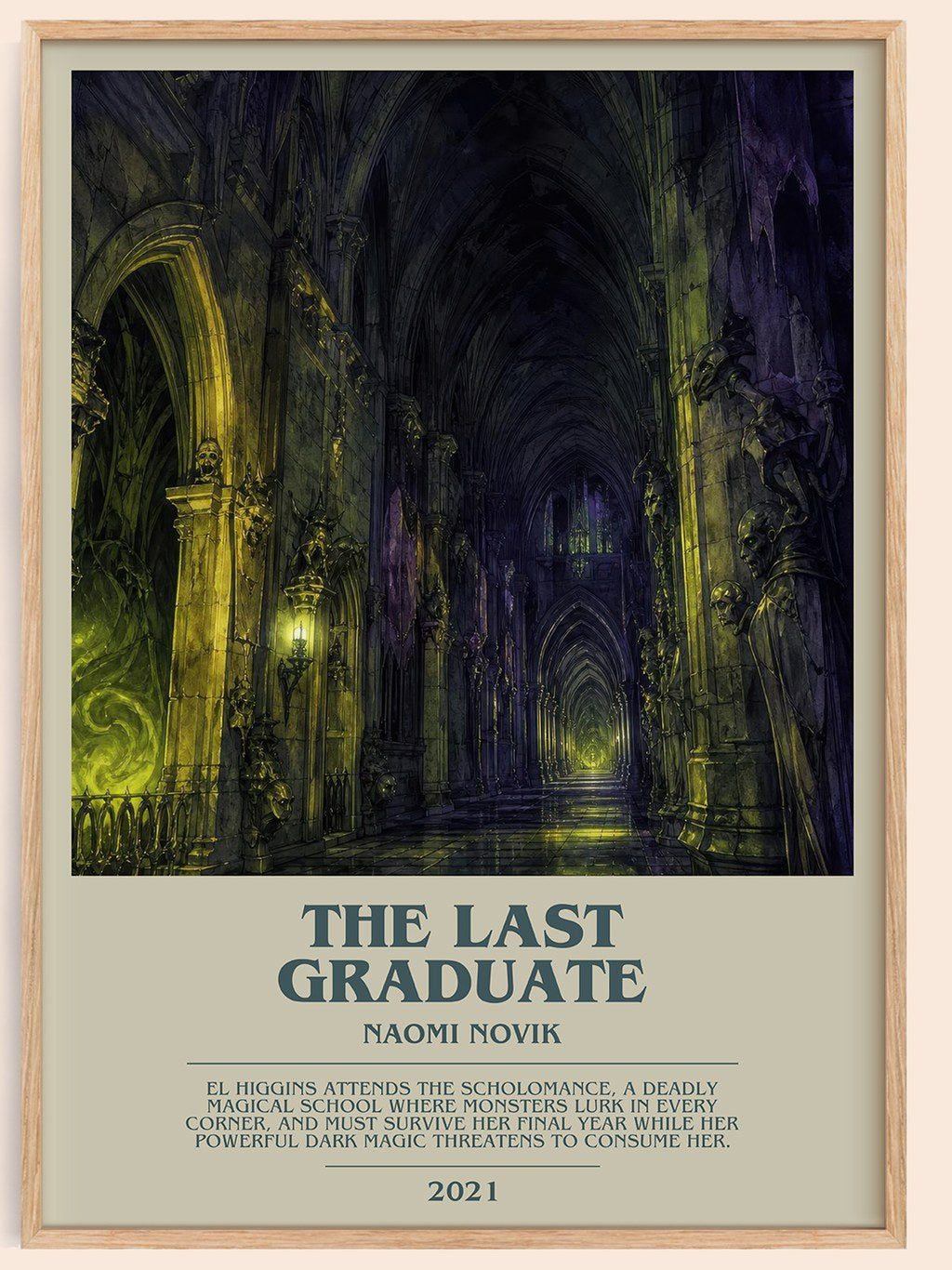 The Last Graduate bookish book poster by Naomi Novik – framed literary art print