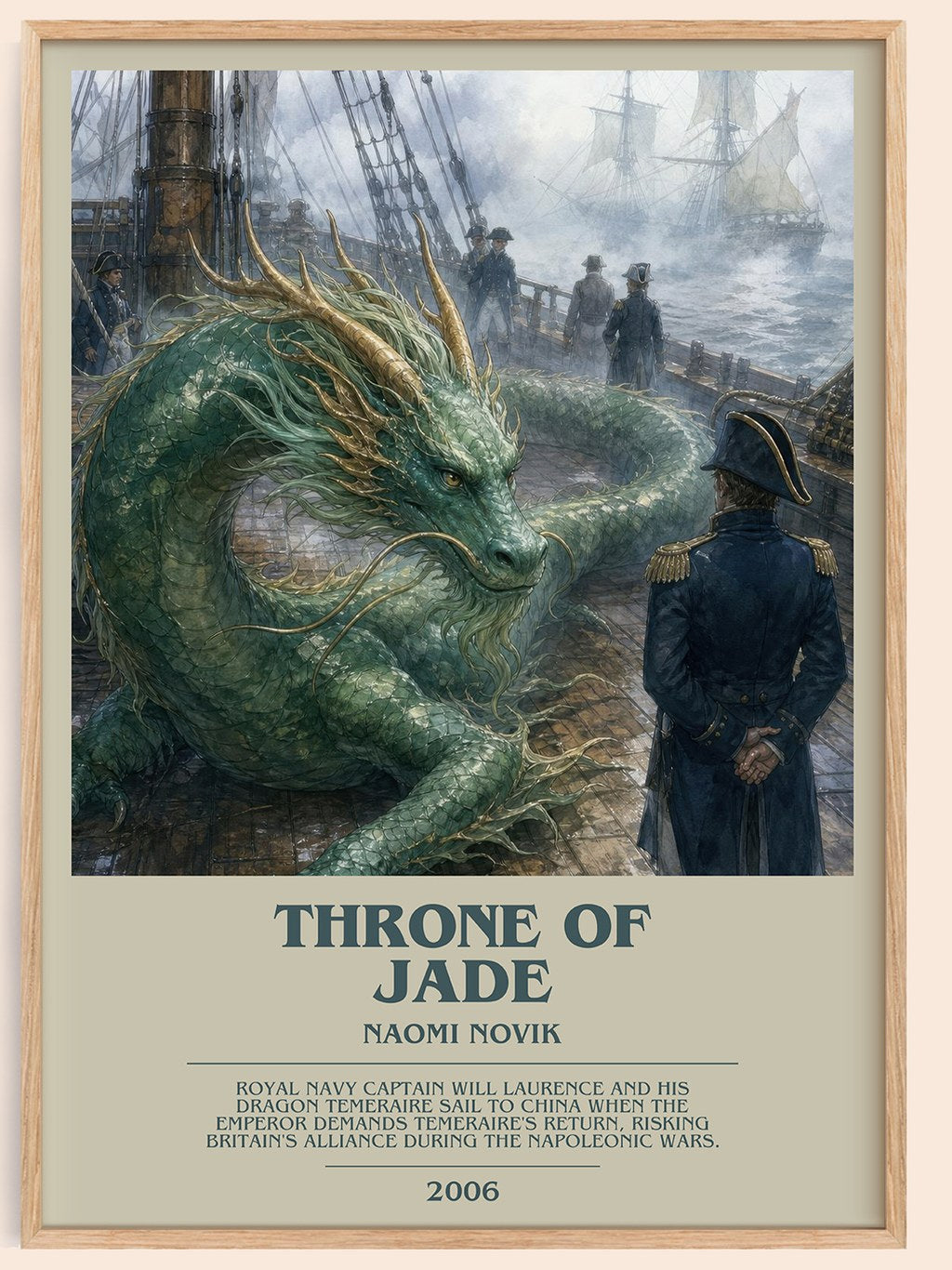 Throne of Jade bookish book poster by Naomi Novik – framed literary art print